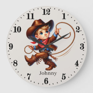 Relógio Grande Legal Cowboys adiciona nome e quarto de meninos