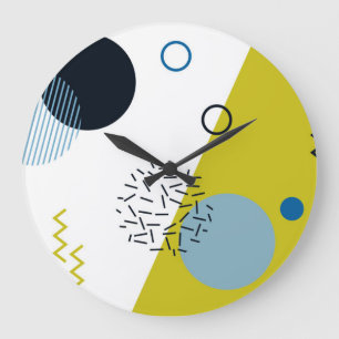 Relógio Grande Legal, na moda, moderno, geométrico azul verde de