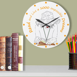 Relógio Grande Leia e viva 1000 sonhos impossíveis