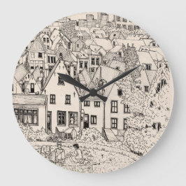 Relógio Grande Leiden South Holland Países Baixos Desenho de Tint