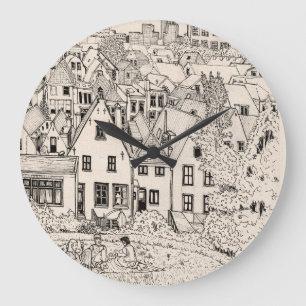 Relógio Grande Leiden South Holland Países Baixos Desenho de Tint
