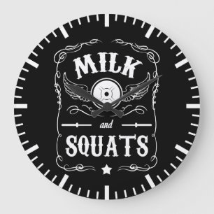 Relógio Grande Leite e Quadrados - Motivação "Levantamento de Pes