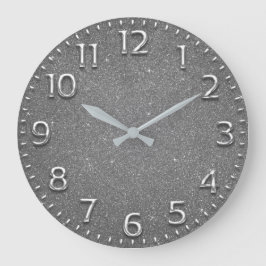 Relógio Grande Leitura Árabe Número de Vinhos Metálicos Cinza Pra