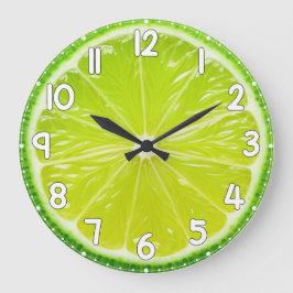 Relógio Grande Lemon Face Wall Clock – Fresh Citrus Kitchen Home 