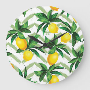 Relógio Grande Lemon zigzag: modelo desenhado à mão.