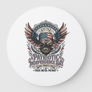 Relógio Grande Lenço Patriótico Rocker Glória Antiga Música Rock