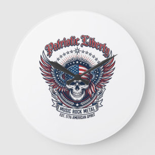 Relógio Grande Lenço Patriótico Rocker Old Glory Música Rock Meta