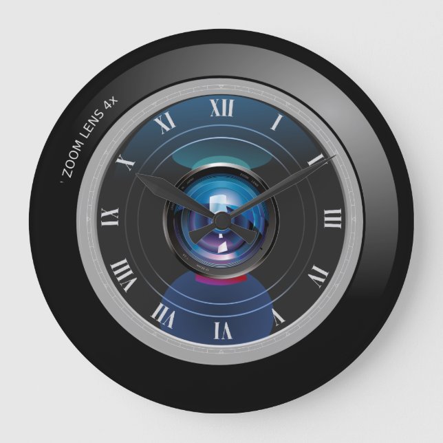 Relógio Grande Lente de zoom da câmera com números romanos (Frente)