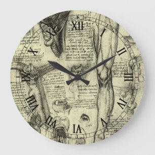 Relógio Grande Leonardo da Vinci Antiga Anatomia Humana Laringe P