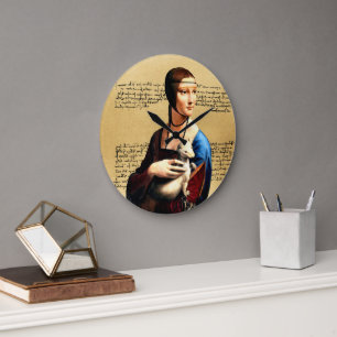 Relógio Grande Leonardo da Vinci Lady com Ermine