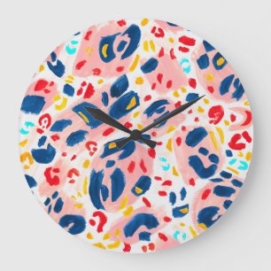 Relógio Grande Leopardo: cor d'água pintada à mão.