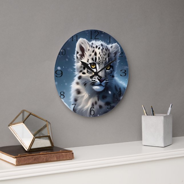Relógio Grande Leopardo De Bebê (Escritório)