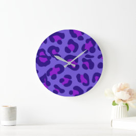 Relógio Grande Leopardo Roxo Elétrico