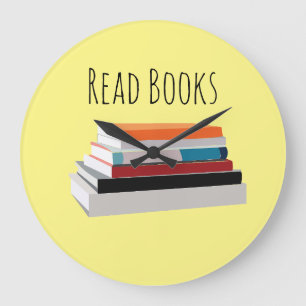 Relógio Grande Ler Livros Amante de Livros Personalizado