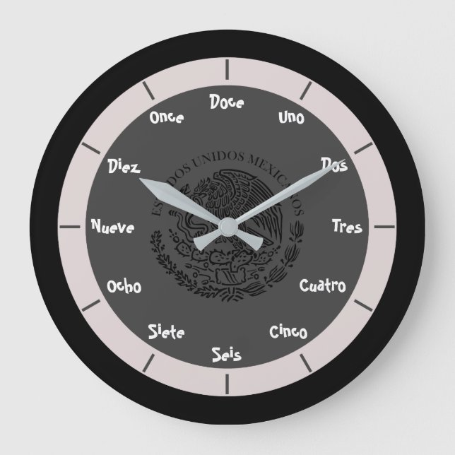 Relógio Grande Letra espanhola Números (Frente)