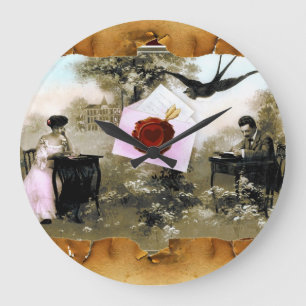 RELÓGIO GRANDE LETRA ROMÂNTICA DO NAMORADOS, SELO DE CERVEJA VER