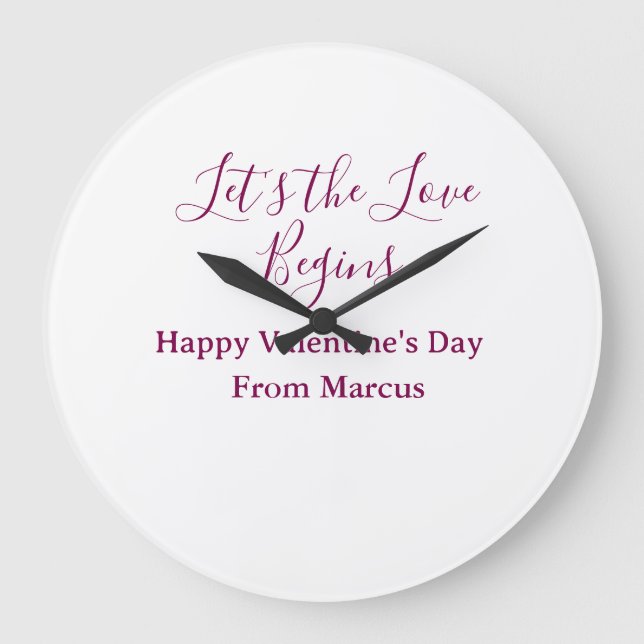 Relógio Grande lets the fun begins happy new year name year simpl (Frente)