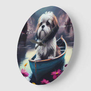 Relógio Grande Lhasa Apso em uma Canoa: Uma Aventura Cênica