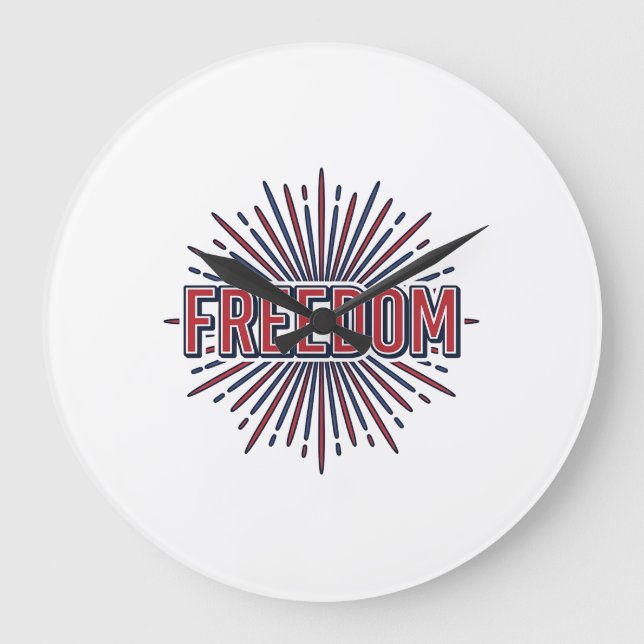 Relógio Grande Liberdade Fogos de Artifício Patrióticos Vector Ca (Frente)