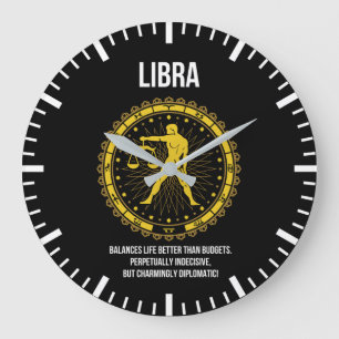 Relógio Grande Libra - Horoscópio, Sinal Zodíaco Engraçado Humor