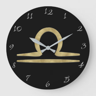 Relógio Grande LIBRA Ouro Setembro Outubro Astrologia de Nascimen