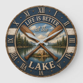 Relógio Grande Life Is Better at the Mountain Lake Cabin