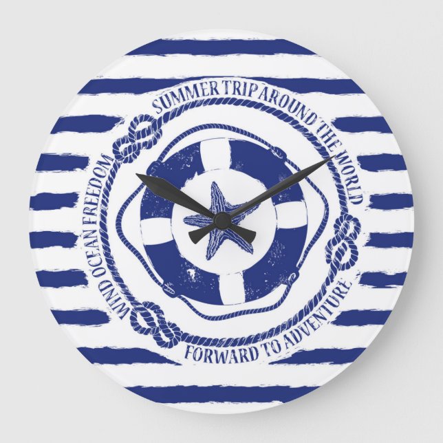 Relógio Grande Lifebuoy e estrela do mar (Frente)