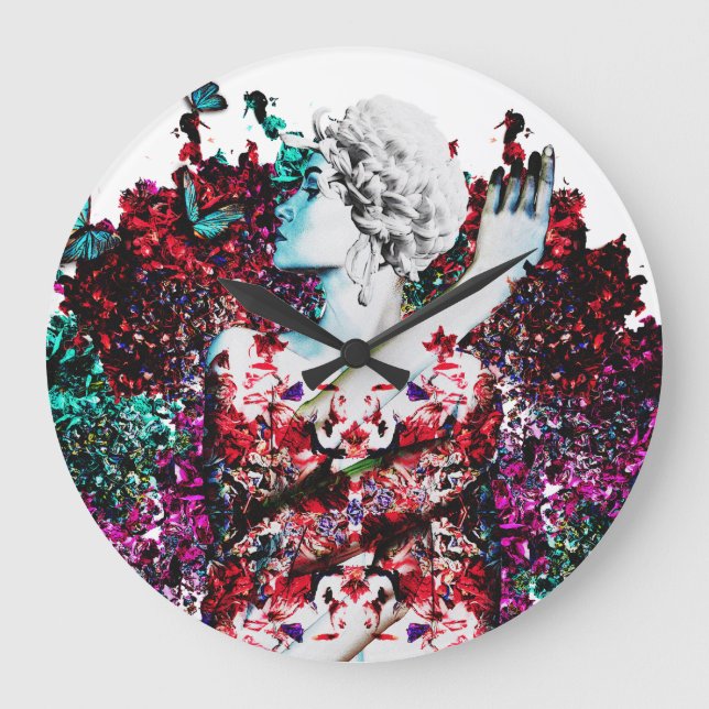 Relógio Grande Like Flowering Flowers (Frente)