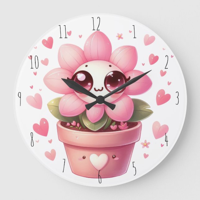 Relógio Grande Lil' Flower Wall Clock (Frente)