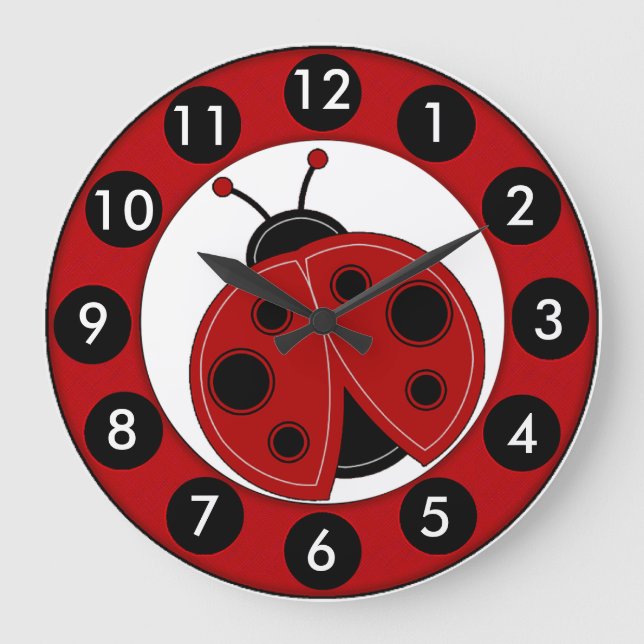 Relógio Grande "Lil Ladybug" ACRYLIC WALL CLOCK (Frente)