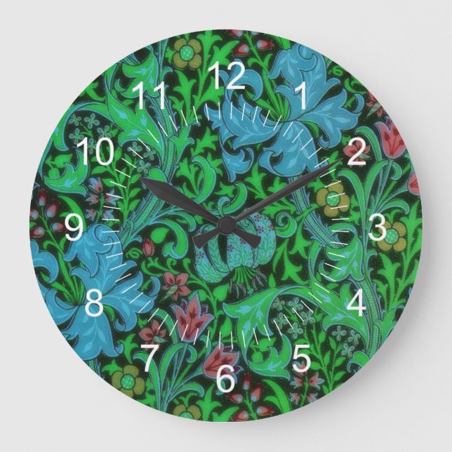 Relógio Grande Lily Vintage - Padrão Floral (Frente)