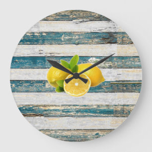 Relógio Grande Limões rústicos (azuis)