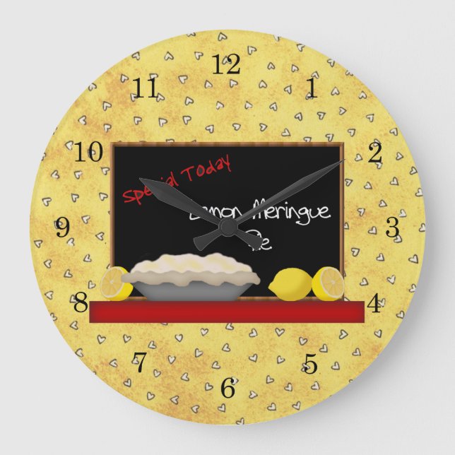 Relógio Grande Limon Pie Diner Wall Clock (Frente)