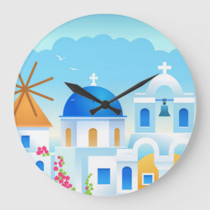 Relógio Grande Linda Grécia Santorin