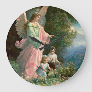 Relógio Grande Linda Guardiã Guardiã Guardando Crianças