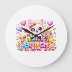 Relógio Grande Lindo Kawaii Obrigado Montão Nome do Gato Rosa Pas