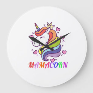 Relógio Grande Lindo Mamacorn Unicórnio Mãe Roupa de Aniversário