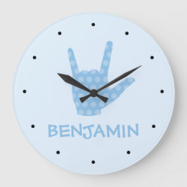 Relógio Grande Linguagem de Sinais Eu Amo Vocês Meninos Nome Reló