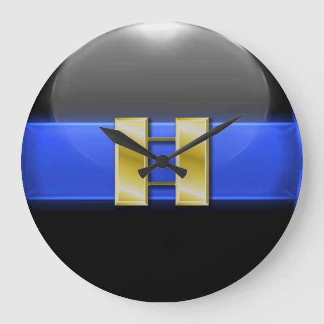 Relógio Grande Linha Azul Fino - Bares do Capitão da Polícia Dour (Frente)