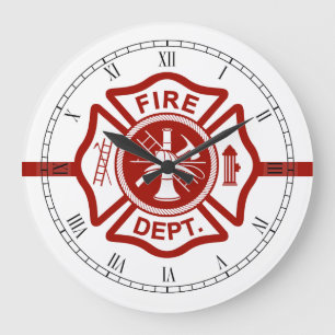 Relógio Grande Linha vermelha fina branco da cruz maltesa