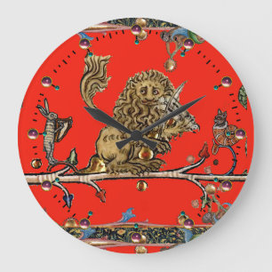 Relógio Grande Lion Violinista MÚSICA BESTIAL MEDIEVAL,