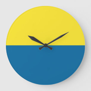 Relógio Grande Listras   Azul e amarelo   Personalizável