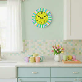 Relógio Grande Listras pastel