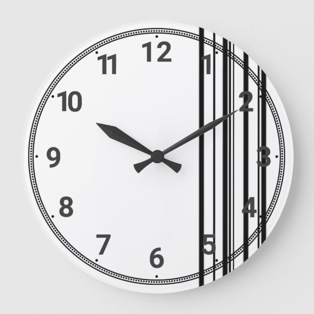 Relógio Grande Listras pretas (Frente)