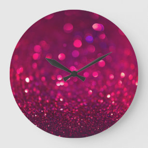 Relógio Grande Lítima Rosa Vermelha: Abstrato Bokeh