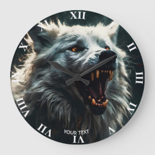 Relógio Grande Lobo Bravo Fantasy