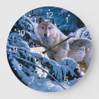 Lobo na pintura da floresta de inverno