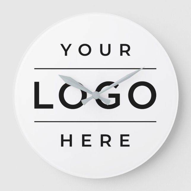 Relógio Grande Logotipo Branco de Negócios no Escritório (Frente)