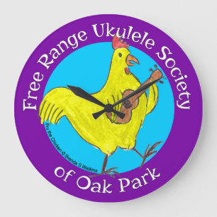 Relógio Grande Logotipo da Sociedade Ukulele do Wall Clock Free R