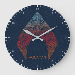 Relógio Grande Logotipo de Aquaman   Paisley Aquaman